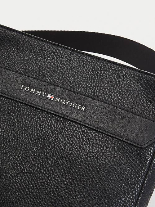 Black Tommy Hilfiger Downtown Pebble Grain Crossover Men's Bags | TH413VJR