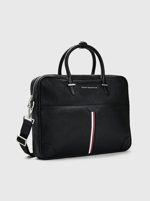 Black Tommy Hilfiger Downtown Slim Computer Men's Bags | TH392KCS