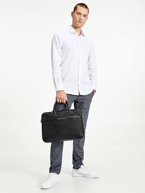 Black Tommy Hilfiger Downtown Slim Computer Men's Bags | TH846YIK