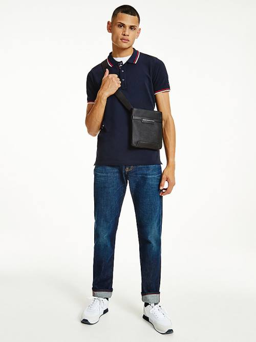 Black Tommy Hilfiger Downtown Small Crossover Men's Bags | TH514TIS