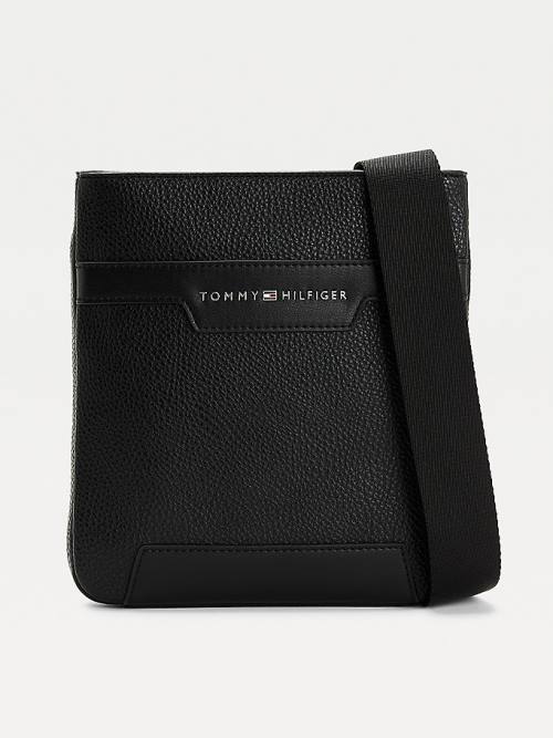 Black Tommy Hilfiger Downtown Small Crossover Men\'s Bags | TH514TIS