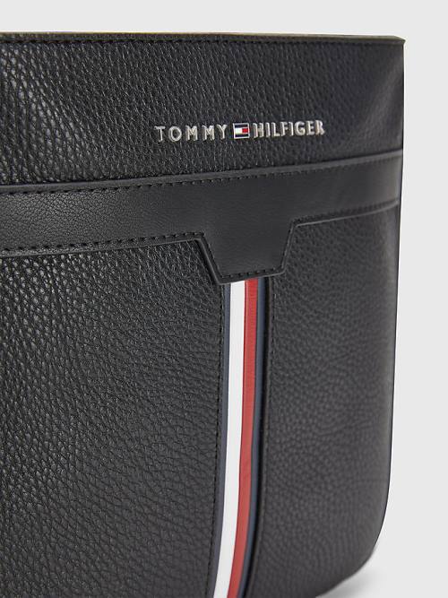 Black Tommy Hilfiger Downtown Small Crossover Men's Bags | TH825TYL