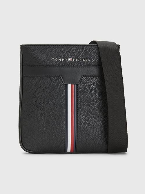 Black Tommy Hilfiger Downtown Small Crossover Men\'s Bags | TH825TYL