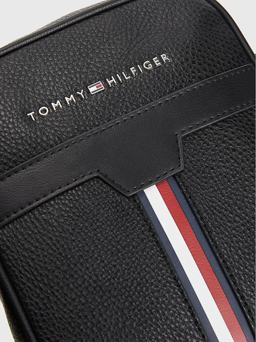 Black Tommy Hilfiger Downtown Small Reporter Men's Bags | TH452YNB