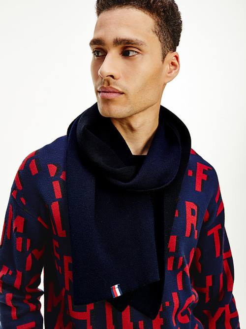 Black Tommy Hilfiger Elevated Men's Scarves | TH028TLS