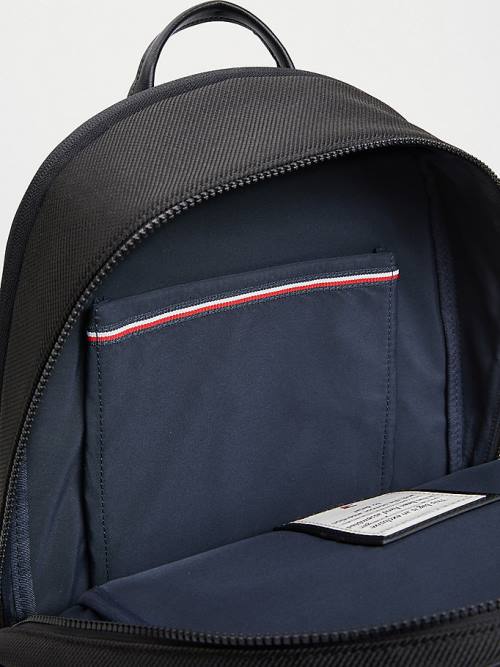 Black Tommy Hilfiger Elevated Modern Webbing Detail Backpack Men's Bags | TH624ZEY