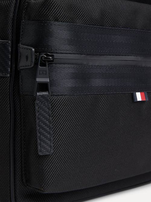 Black Tommy Hilfiger Elevated Modern Webbing Detail Backpack Men's Bags | TH624ZEY