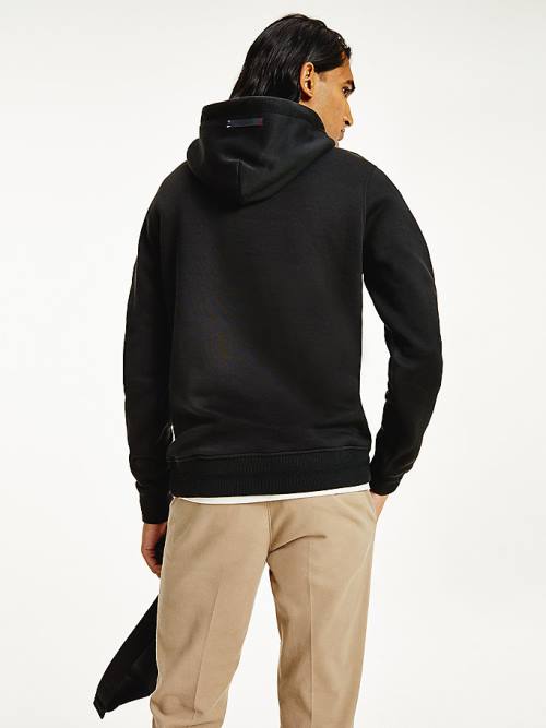 Black Tommy Hilfiger Elevated TH Signature Men's Hoodie | TH037CDT