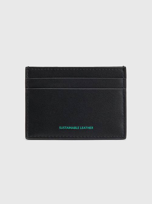 Black Tommy Hilfiger Essential Card Holder Men's Wallets | TH370NTM