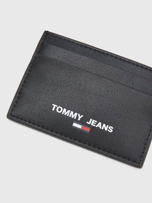 Black Tommy Hilfiger Essential Card Holder Men's Wallets | TH370NTM