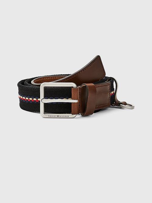 Black Tommy Hilfiger Essential Casual Cotton Men\'s Belts | TH247WJL