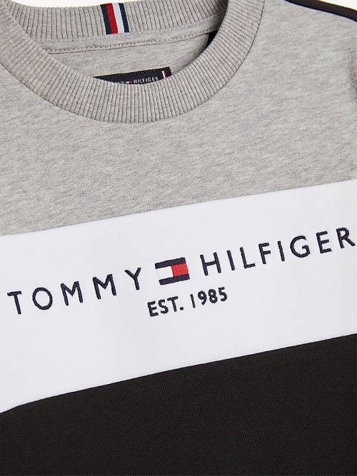 Black Tommy Hilfiger Essential Colour-Blocked Joggers Set Boys' Sweatshirts | TH680WBN