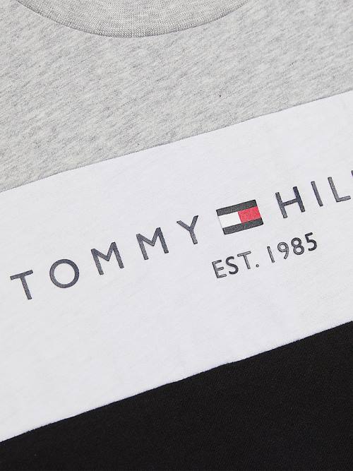 Black Tommy Hilfiger Essential Colour-Blocked Organic Cotton Boys' T Shirts | TH982YNP