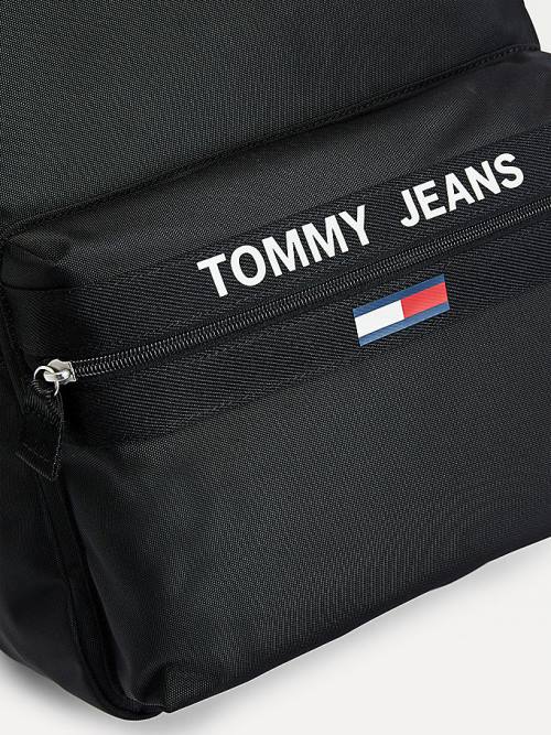 Black Tommy Hilfiger Essential Contrast Handle Backpack Men's Bags | TH192BGI