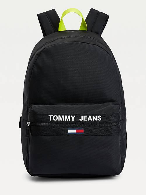 Black Tommy Hilfiger Essential Contrast Handle Backpack Men\'s Bags | TH192BGI