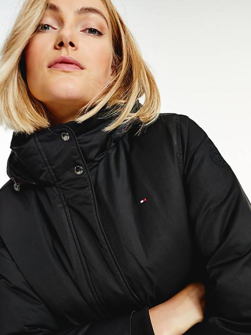 Black Tommy Hilfiger Essential Curve Padded Parka Women's Coats | TH678BFA