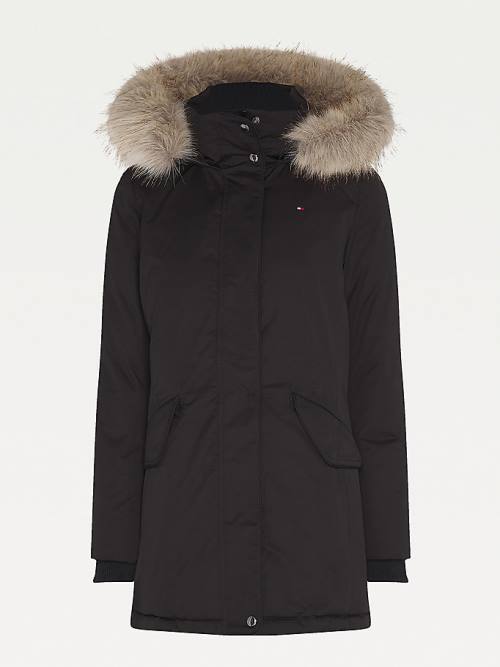 Black Tommy Hilfiger Essential Curve Padded Parka Women's Coats | TH678BFA