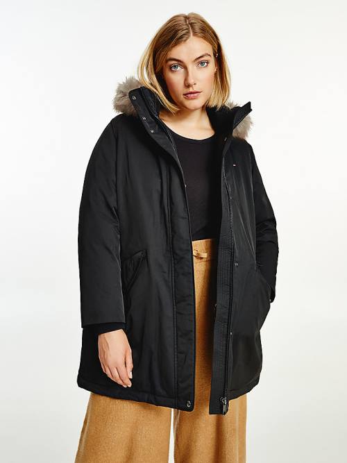 Black Tommy Hilfiger Essential Curve Padded Parka Women\'s Coats | TH678BFA