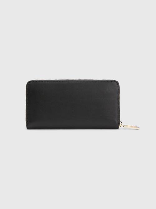 Black Tommy Hilfiger Essential Large Leather Women's Wallets | TH129HCU