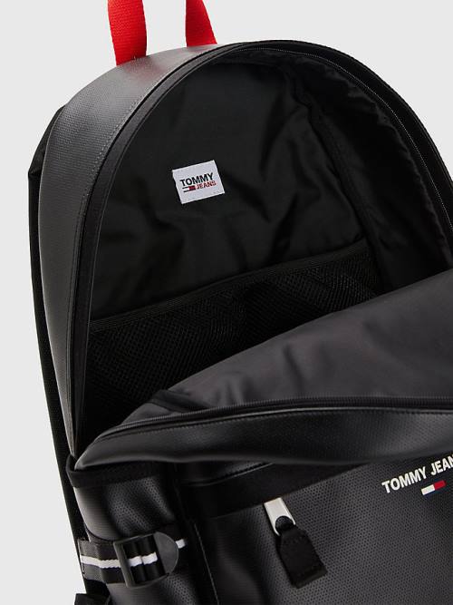 Black Tommy Hilfiger Essential Logo Backpack Men's Bags | TH690HSO