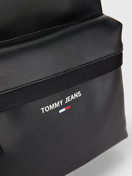 Black Tommy Hilfiger Essential Logo Backpack Men's Bags | TH690HSO