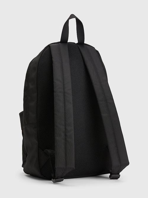 Black Tommy Hilfiger Essential Logo Backpack Men's Bags | TH728AHK