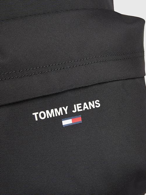 Black Tommy Hilfiger Essential Logo Backpack Men's Bags | TH728AHK