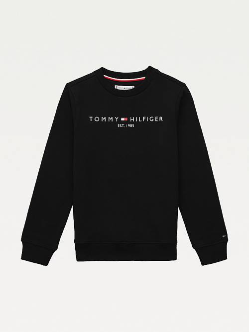 Black Tommy Hilfiger Essential Logo Boys\' Sweatshirts | TH517MBL