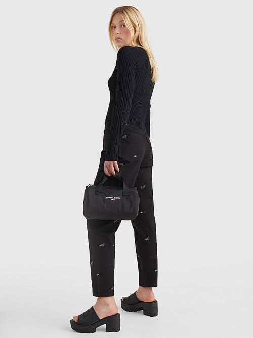 Black Tommy Hilfiger Essential Logo Crossover Women's Bags | TH682BVX