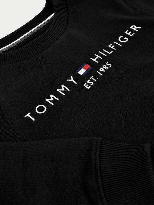 Black Tommy Hilfiger Essential Logo Girls' Sweatshirts | TH480LZT