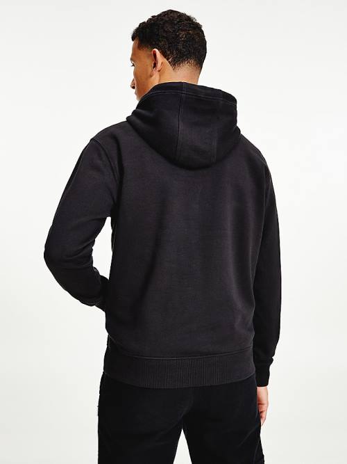 Black Tommy Hilfiger Essential Logo Men's Hoodie | TH146EKL