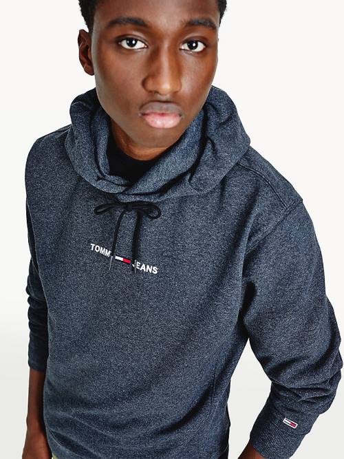 Black Tommy Hilfiger Essential Logo Men's Hoodie | TH540KEF