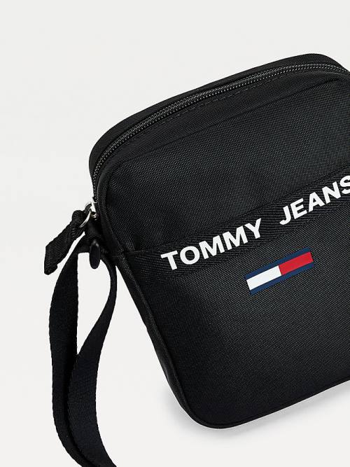 Black Tommy Hilfiger Essential Logo Reporter Men's Bags | TH317HRU