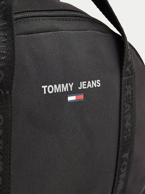 Black Tommy Hilfiger Essential Logo Tape Backpack Women's Bags | TH489FNP