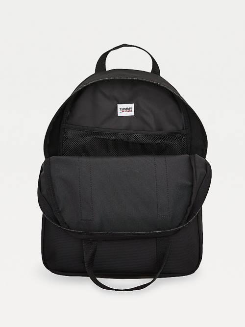 Black Tommy Hilfiger Essential Logo Tape Backpack Women's Bags | TH489FNP