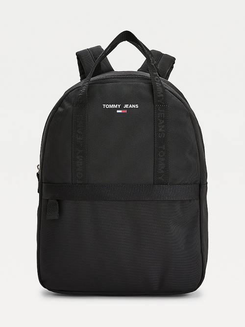 Black Tommy Hilfiger Essential Logo Tape Backpack Women\'s Bags | TH489FNP