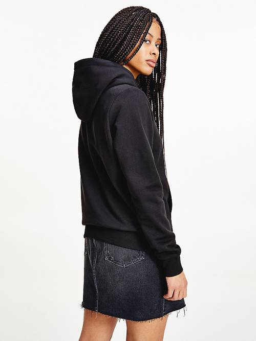 Black Tommy Hilfiger Essential Logo Women's Hoodie | TH349YOM