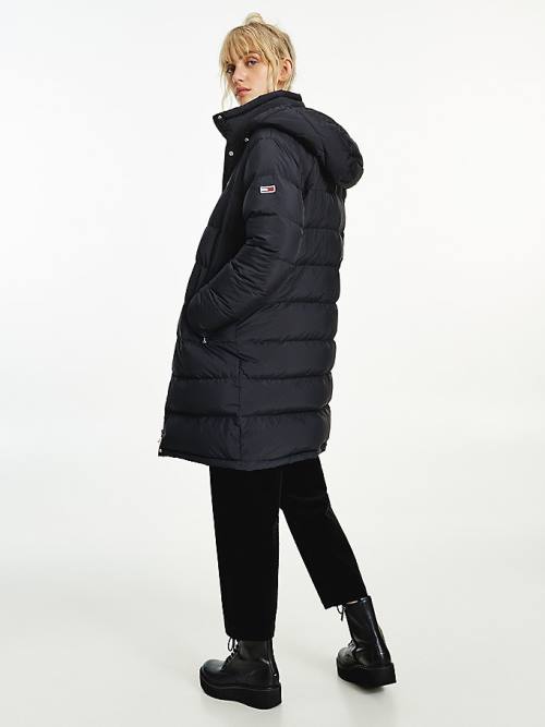 Black Tommy Hilfiger Essential Long Puffer Coat Women's Jackets | TH062NUX