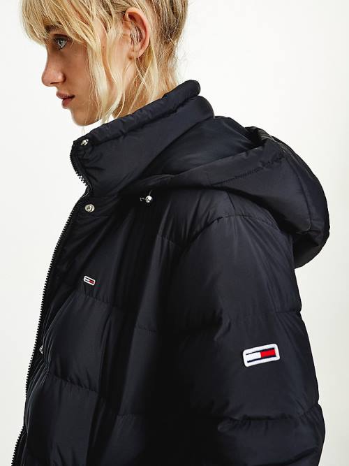 Black Tommy Hilfiger Essential Long Puffer Coat Women's Jackets | TH062NUX