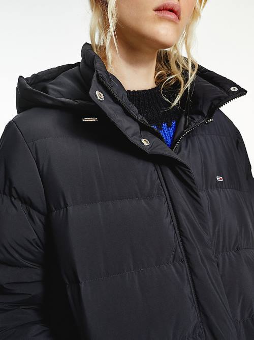 Black Tommy Hilfiger Essential Long Puffer Coat Women's Jackets | TH062NUX