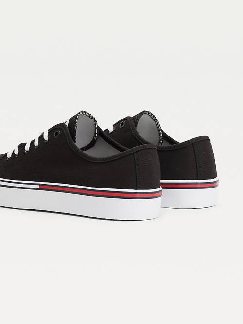 Black Tommy Hilfiger Essential Low-Cut Men's Sneakers | TH812RWJ