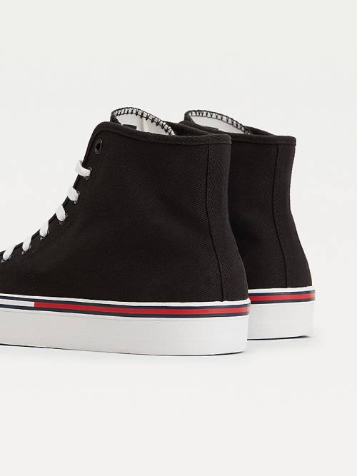 Black Tommy Hilfiger Essential Mid-Top Men's Sneakers | TH926IRM