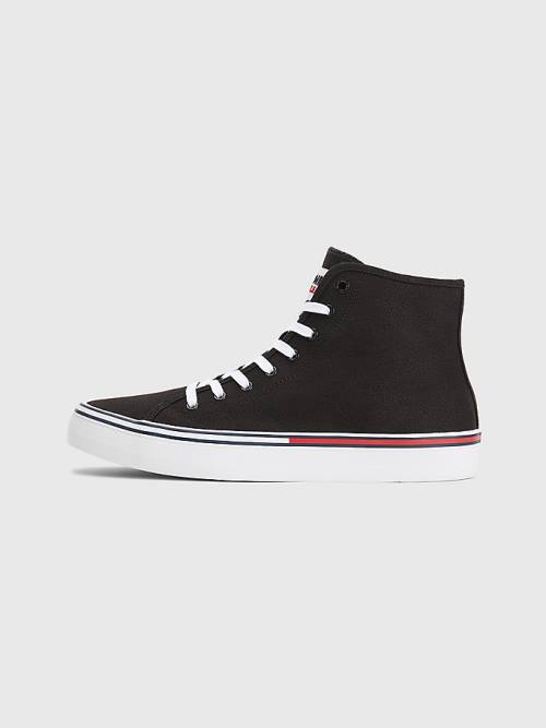 Black Tommy Hilfiger Essential Mid-Top Men's Sneakers | TH926IRM