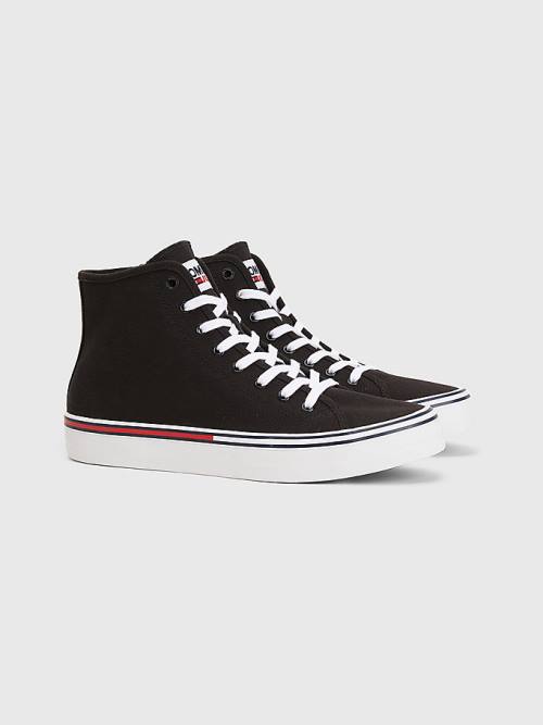 Black Tommy Hilfiger Essential Mid-Top Men\'s Sneakers | TH926IRM