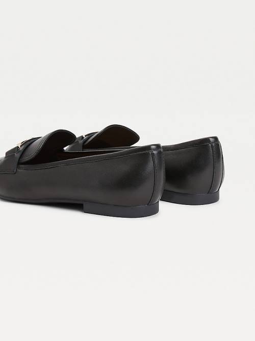 Black Tommy Hilfiger Essential Monogram Women's Loafers | TH485IGC