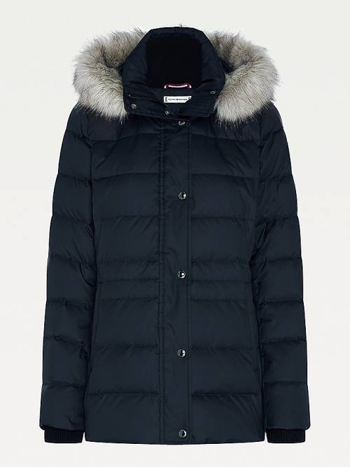 Black Tommy Hilfiger Essential Monogram Down-Filled Women's Jackets | TH860RGI