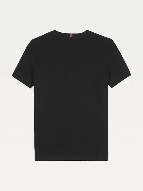 Black Tommy Hilfiger Essential Organic Cotton Logo Boys' T Shirts | TH283XND