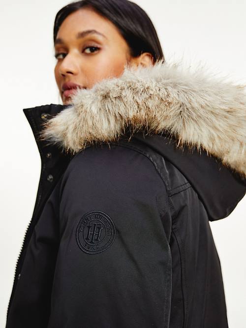 Black Tommy Hilfiger Essential Padded Parka Women's Coats | TH729PKM