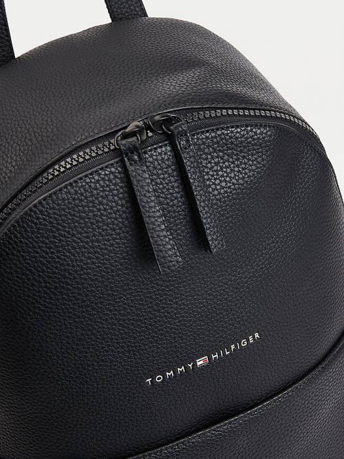 Black Tommy Hilfiger Essential Pebble Grain Backpack Men's Bags | TH721JWH