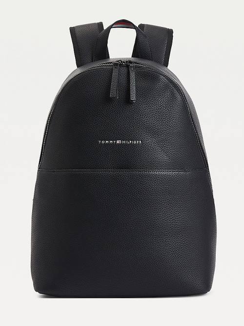 Black Tommy Hilfiger Essential Pebble Grain Backpack Men\'s Bags | TH721JWH